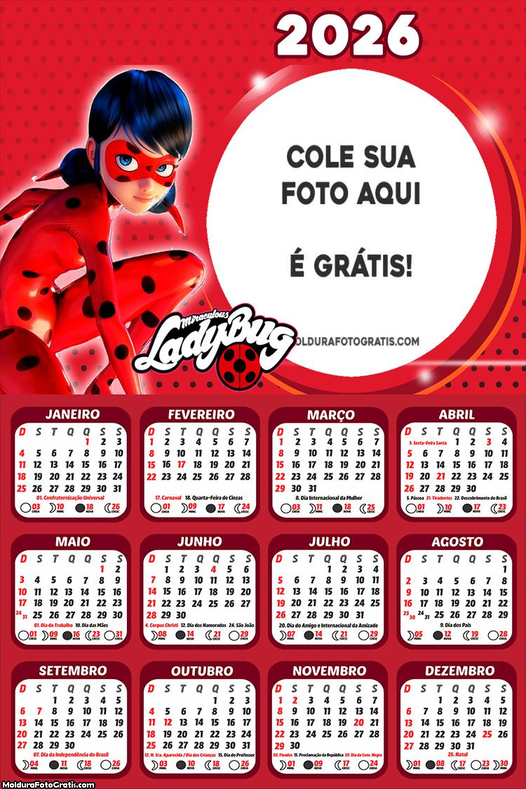 Calendário LadyBug 2026