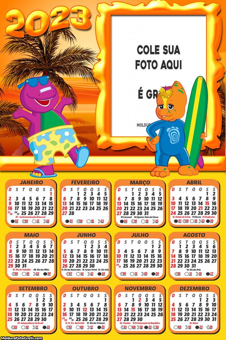 Calendário Barney Surf 2023