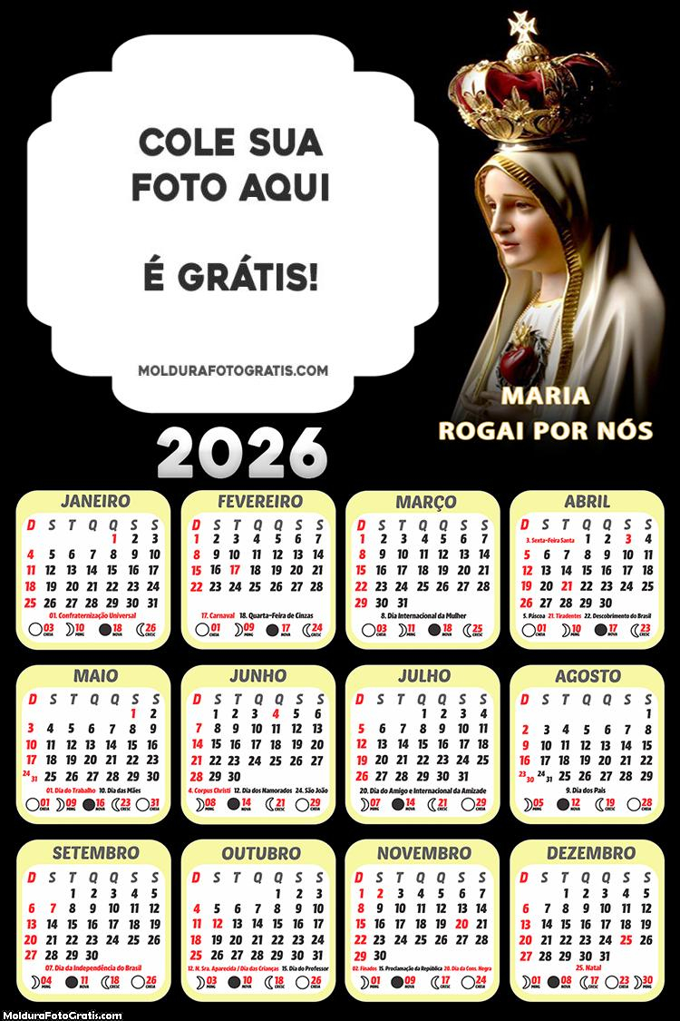 Calendário Maria Rogai por Nós 2026
