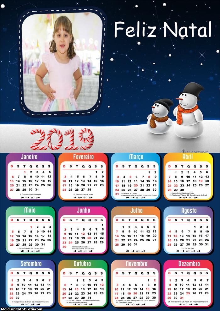 Calendário Pai e Filho Boneco de Neve 2019