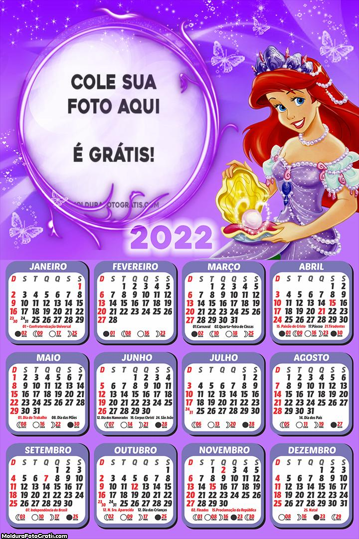 Calendário Ariel 2022 Tema Lilás