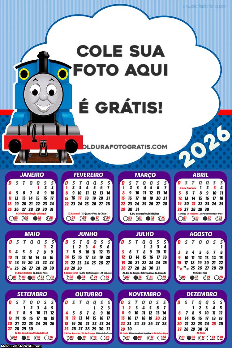 Calendário Trenzinho 2026