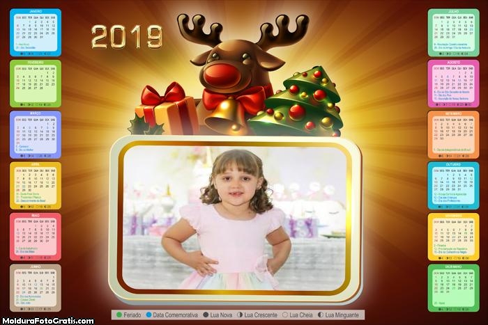 Calendário Rena de Natal 2019