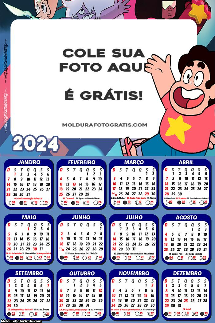 Calendário Steve Universo 2024