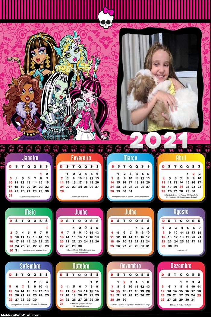 Calendário Monster High 2021