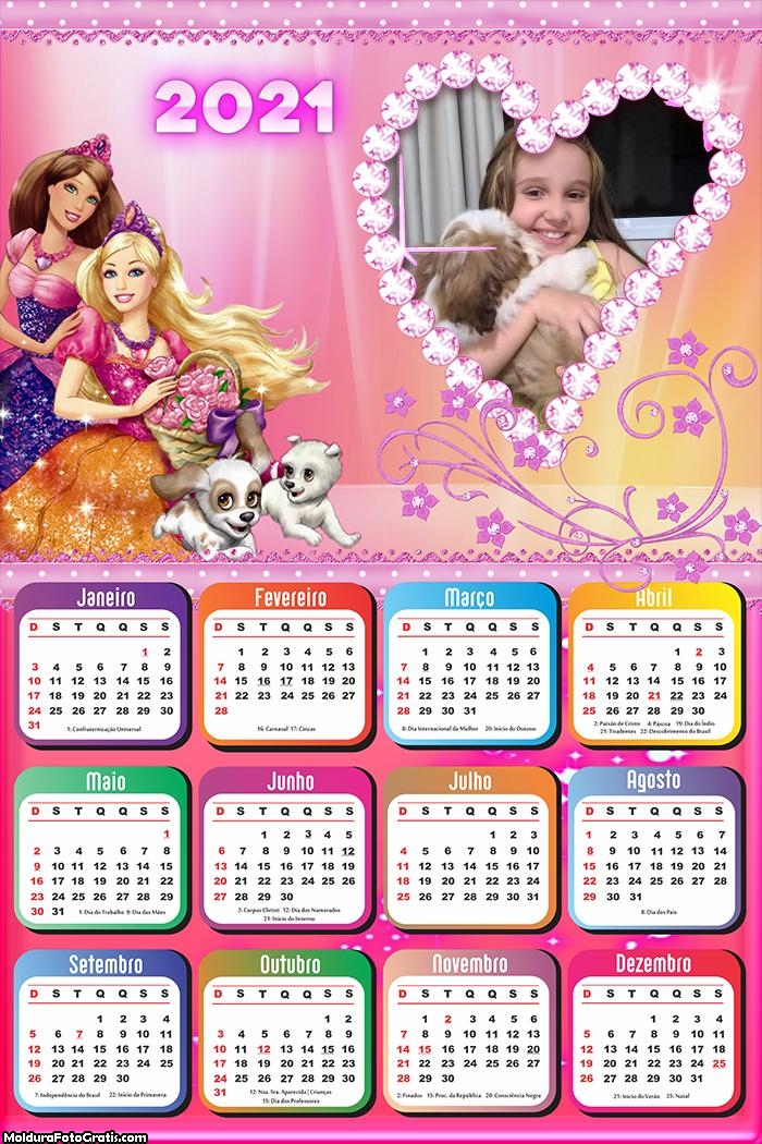 Calendário Barbie 2021