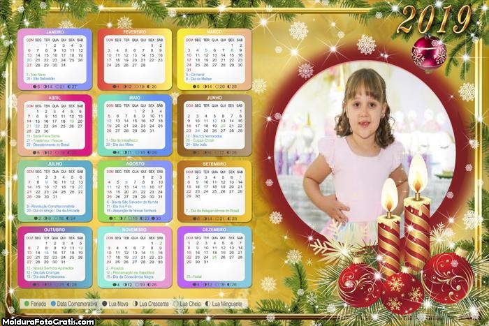 Calendário Simbolo de Natal 2019