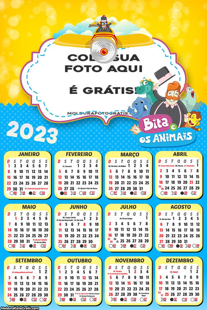 Calendário Bita e os Animais 2023