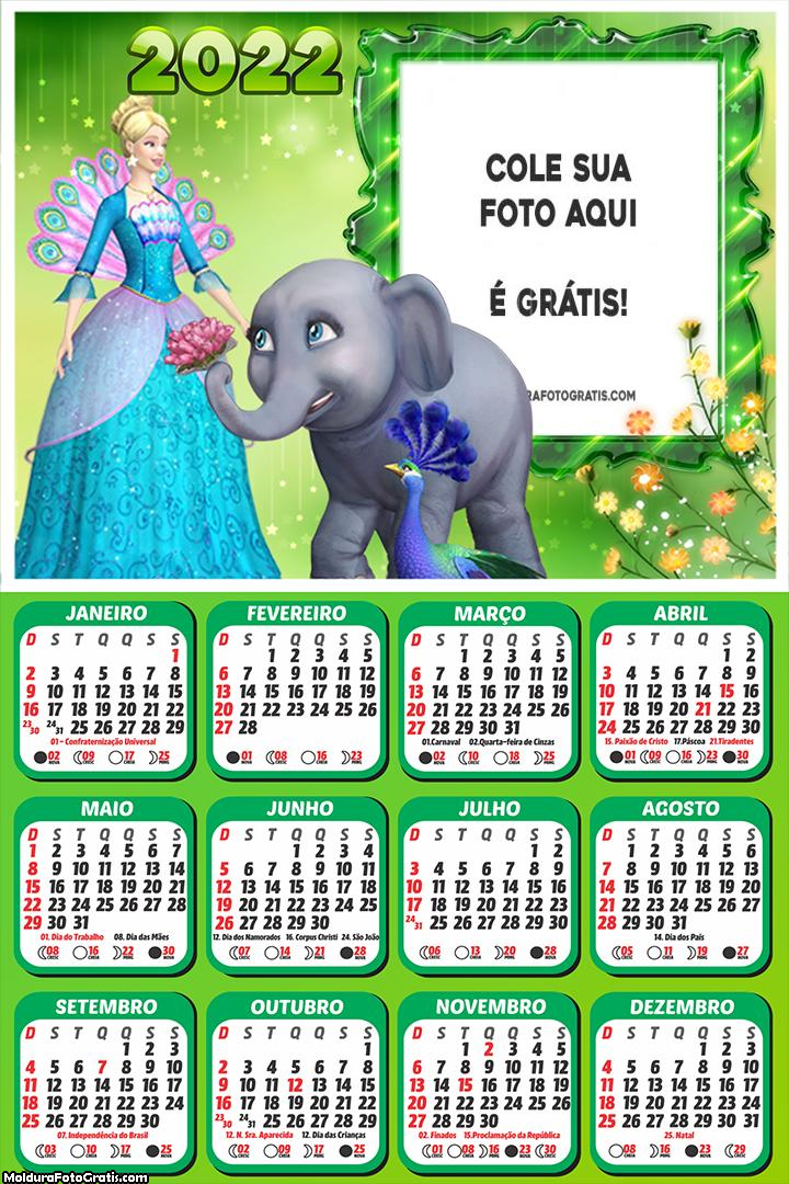 Calendário Barbie Princesa da Ilha 2022