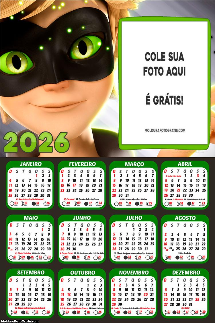 Calendário CatNoir 2026