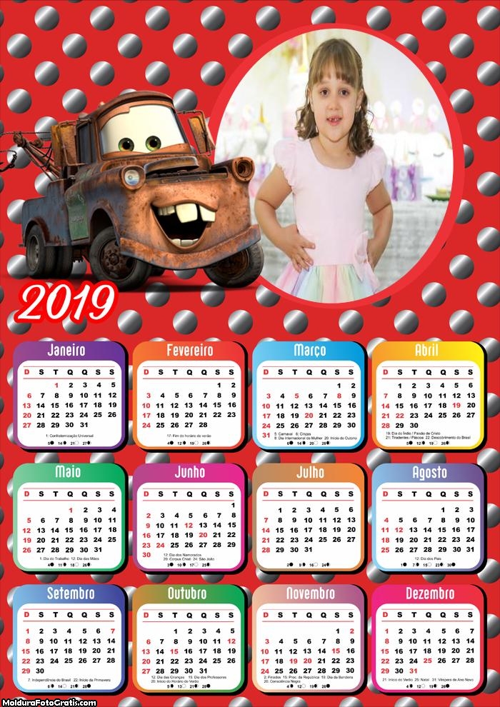 Calendário Cars Guincho 2019