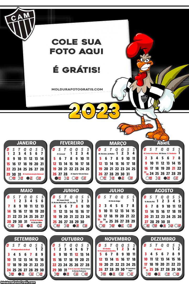 Calendário Galo Atlético Mineiro 2023