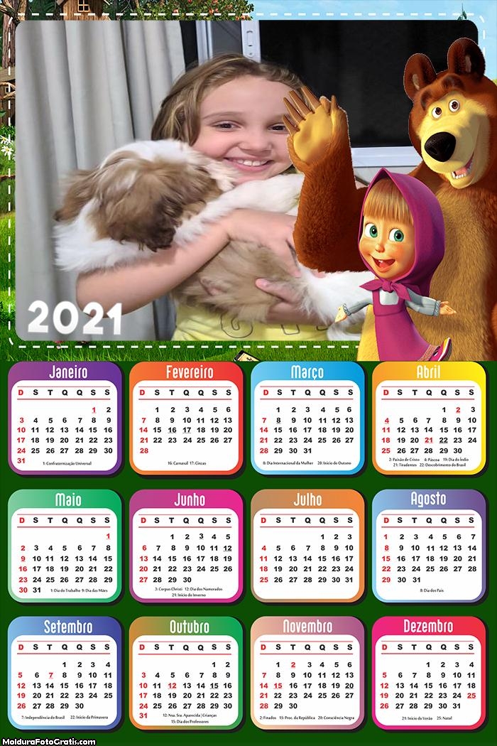 Calendário Masha e o Urso 2021