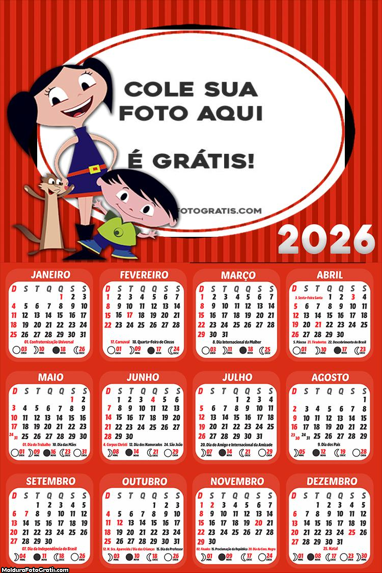 Calendário Show da Luna 2026