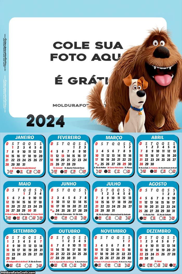 Calendário Pets A Vida Secreta dos Pets 2024