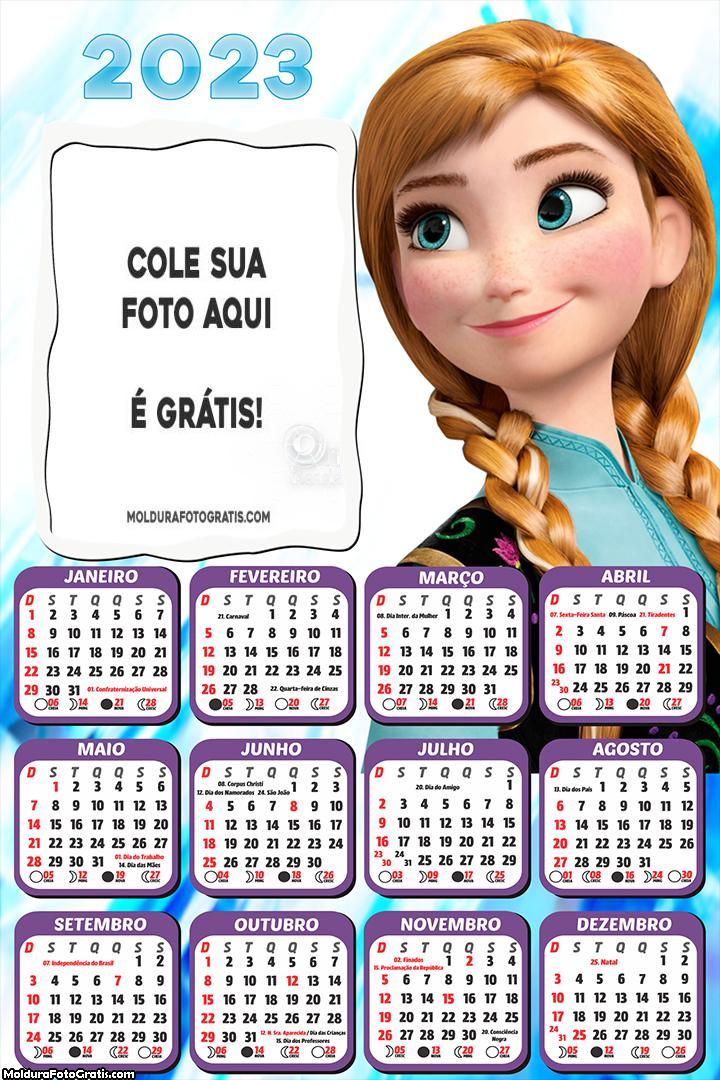 Calendário Anna Frozen 2023