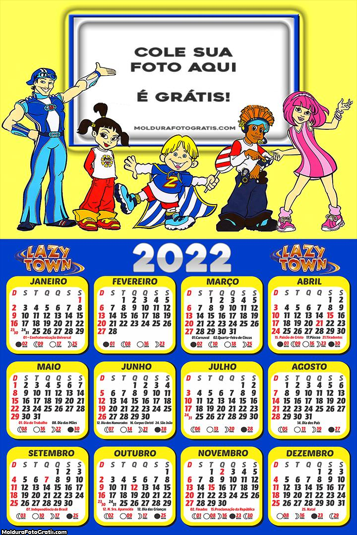 Calendário Lazy Town Desenho 2022