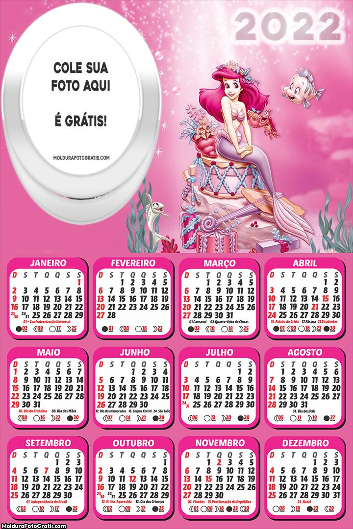Calendário Ariel Cor de Rosa 2022