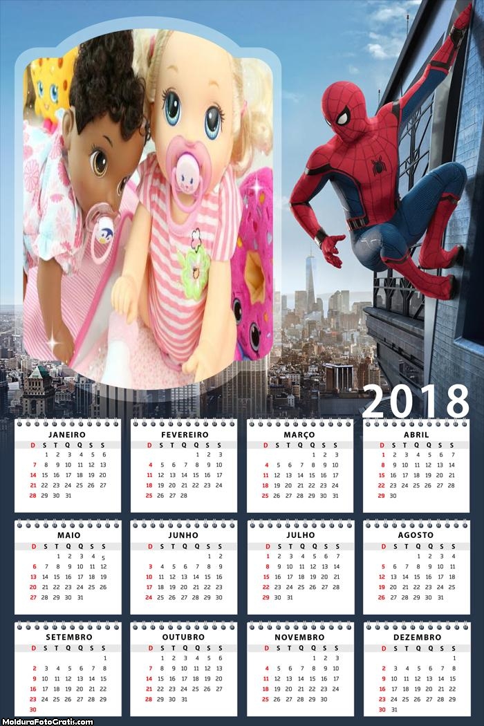 Calendário Homem Aranha 2018