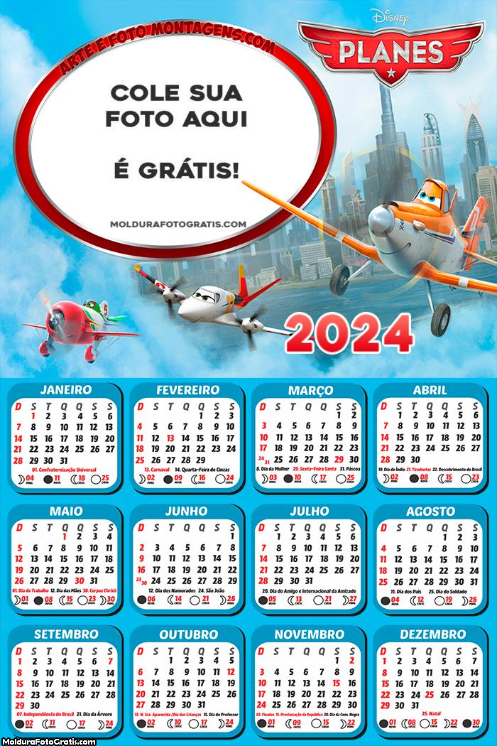 Calendário Aviões 2024