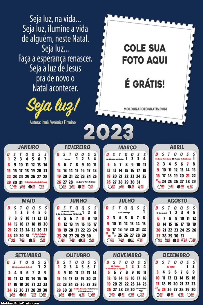 Calendário Seja Luz Mensagem de Natal 2023