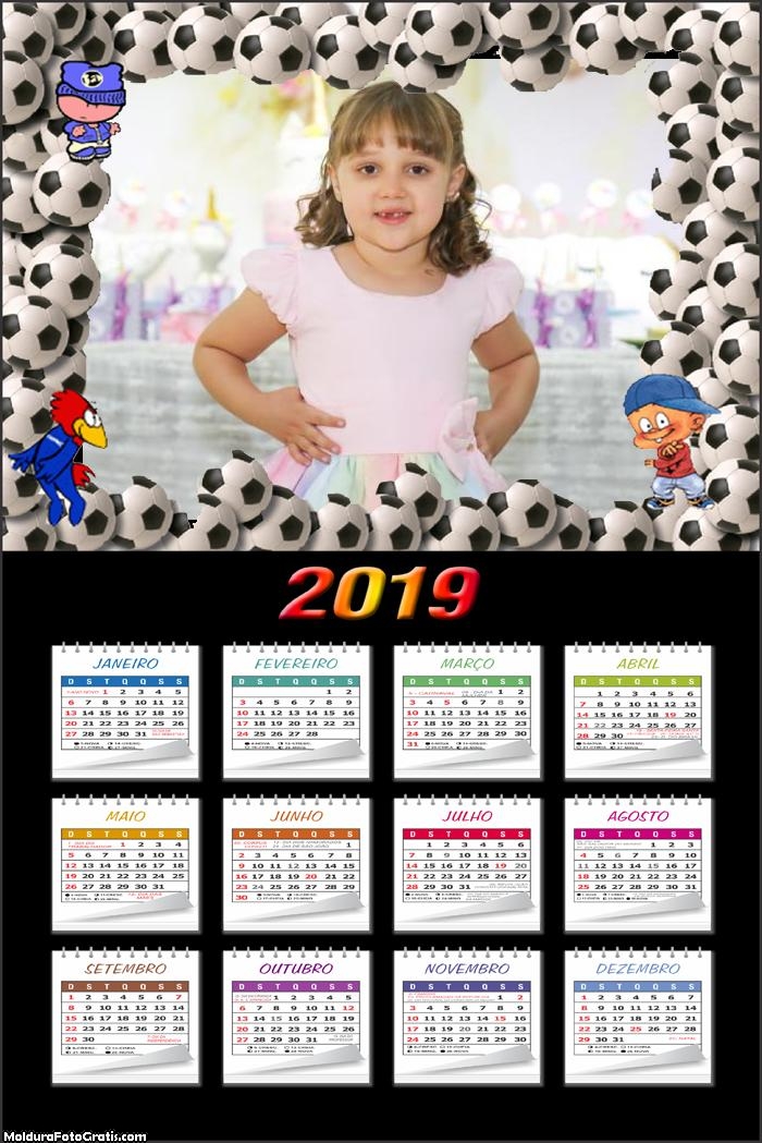 Calendário Bolas de Futebol 2019