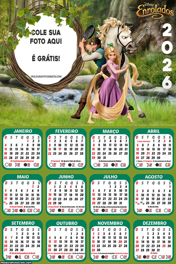 Calendário Enrolados 2026