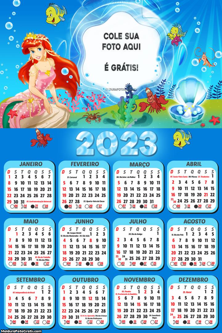 Calendário Ariel Kids 2023