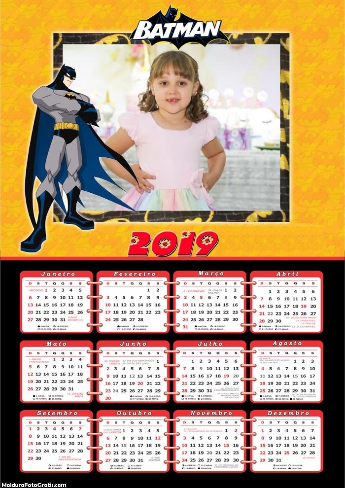 Calendário Batman 2019 Moldura