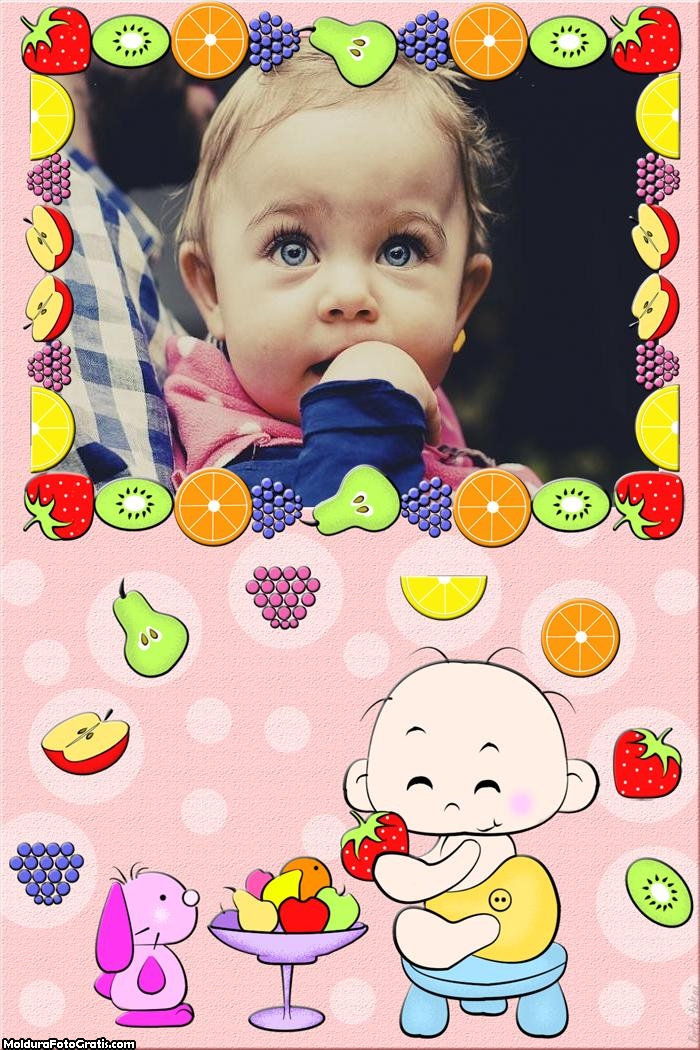 Bebê Frutas Moldura