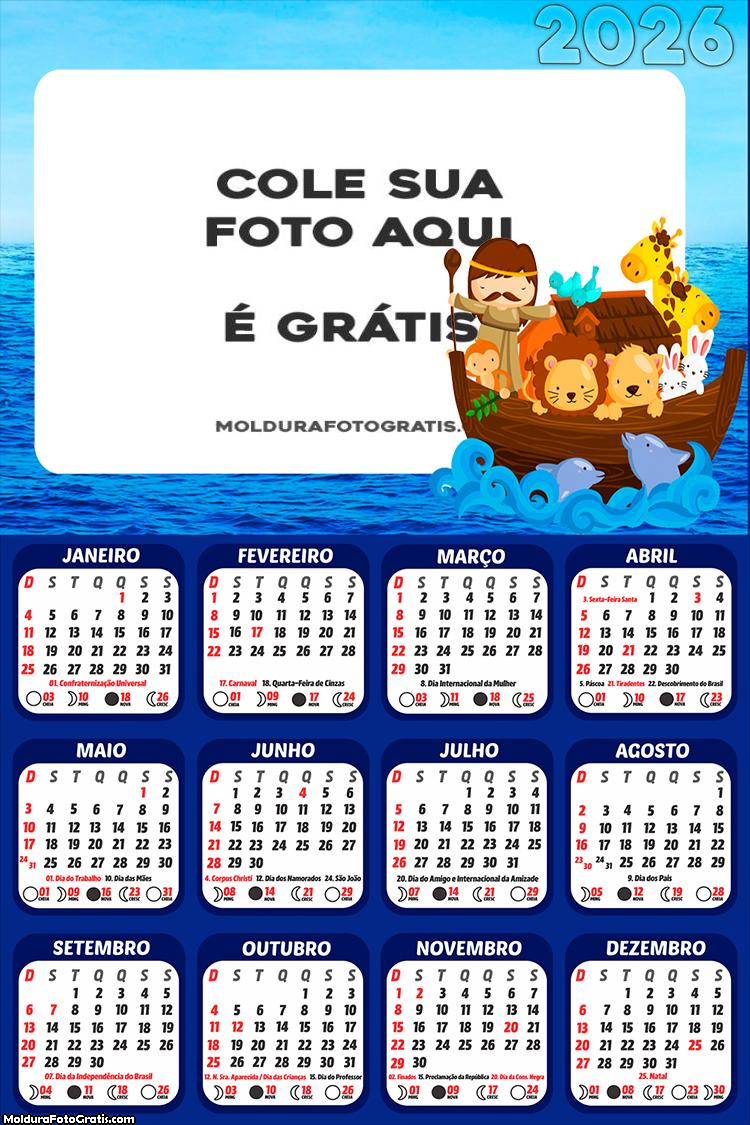 Calendário Arca de Noé 2026