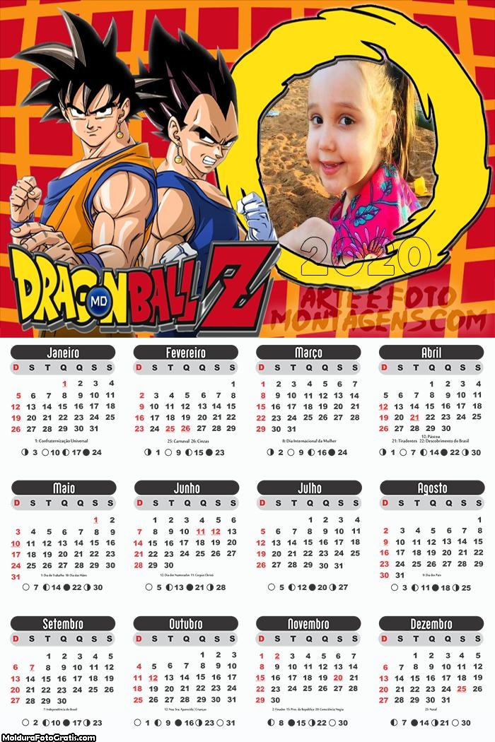 Calendário Dragon Ball Z 2020