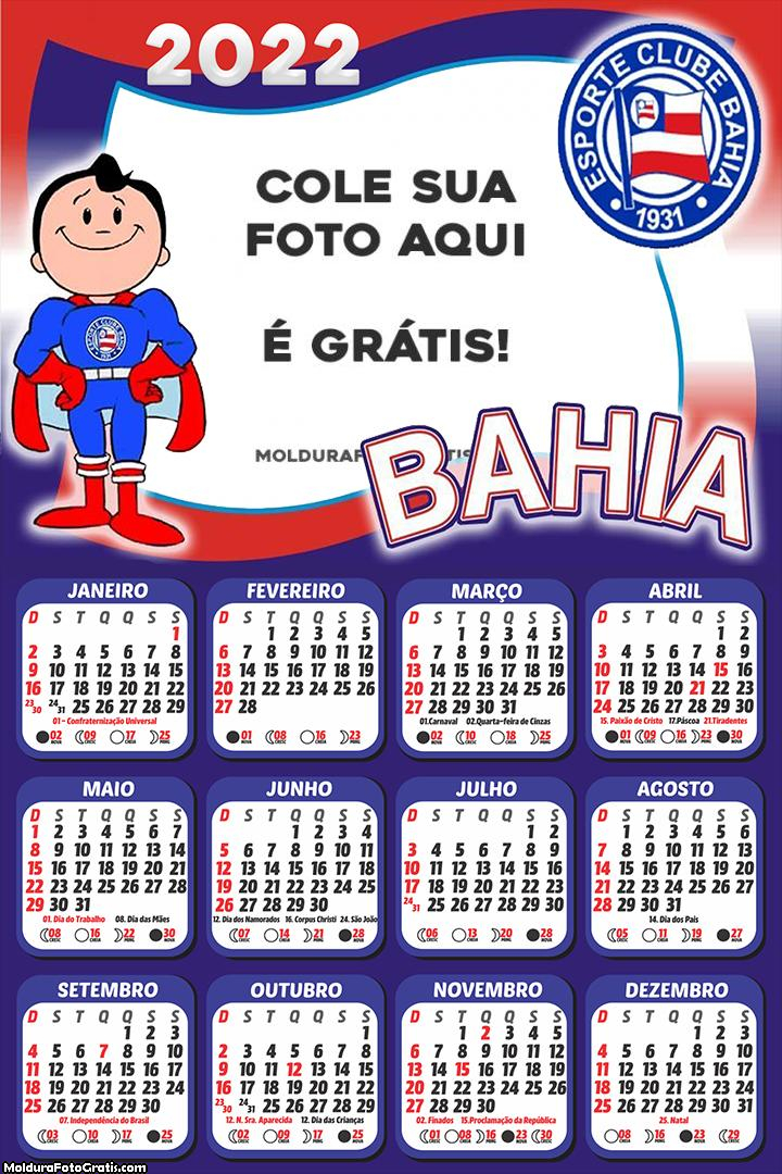 Calendário Bahia Futebol 2022