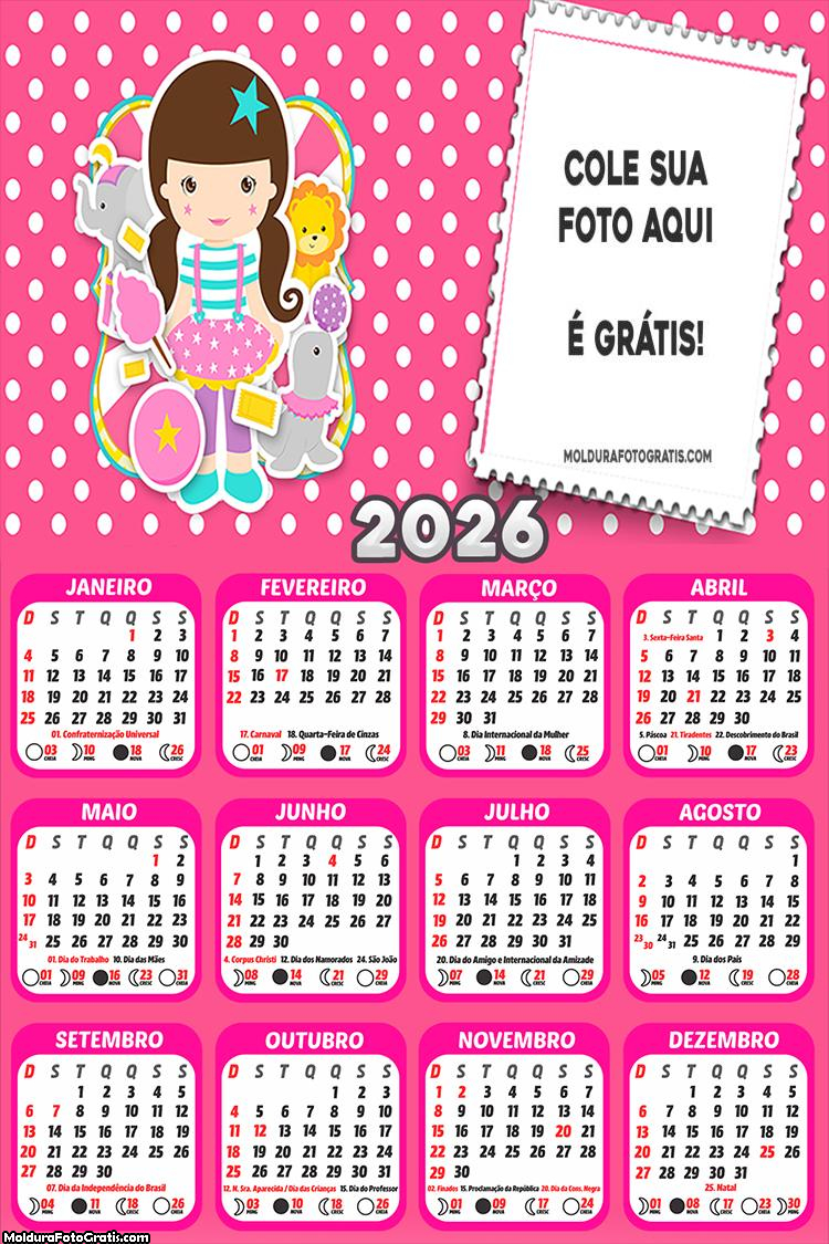 Calendário Circo Menina 2026