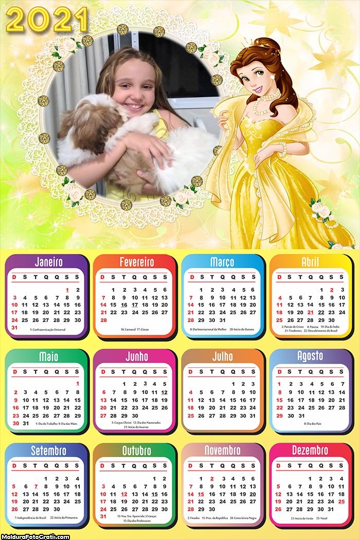 Calendário Princesa Bela 2021