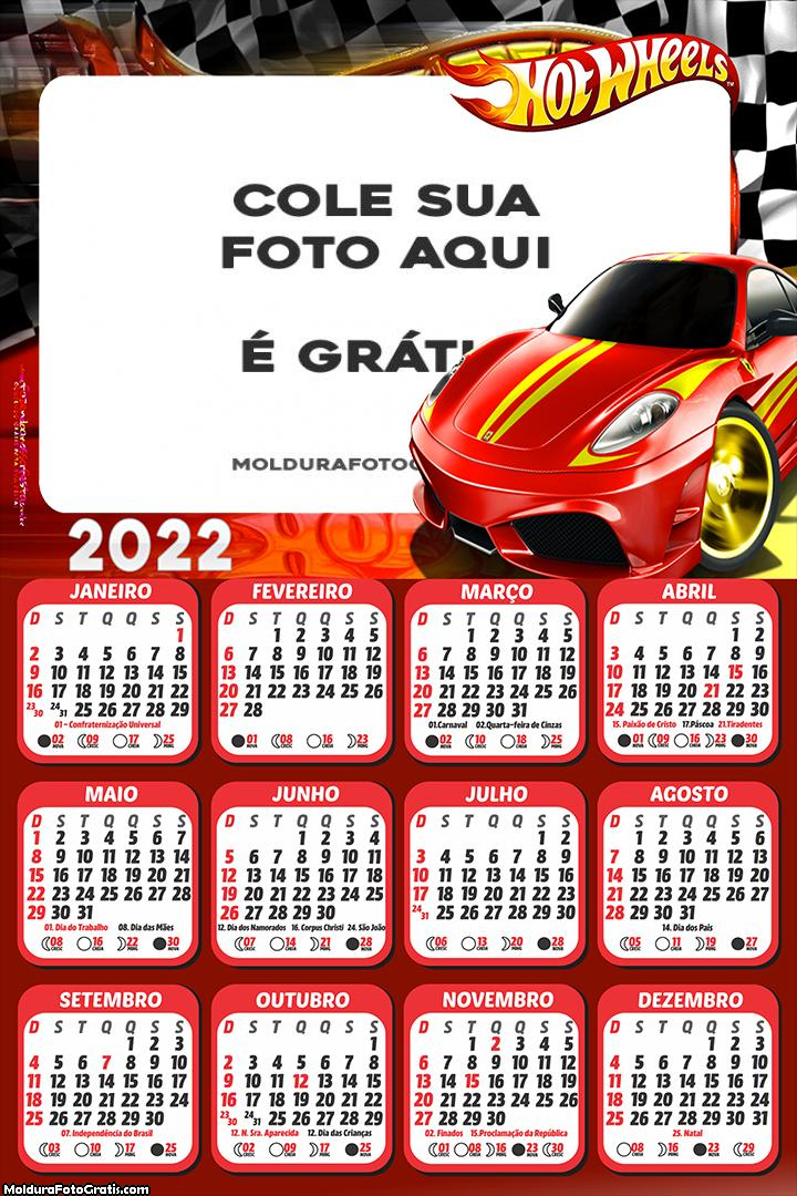 Calendário HotWheels Relâmpago MCqueen 2022