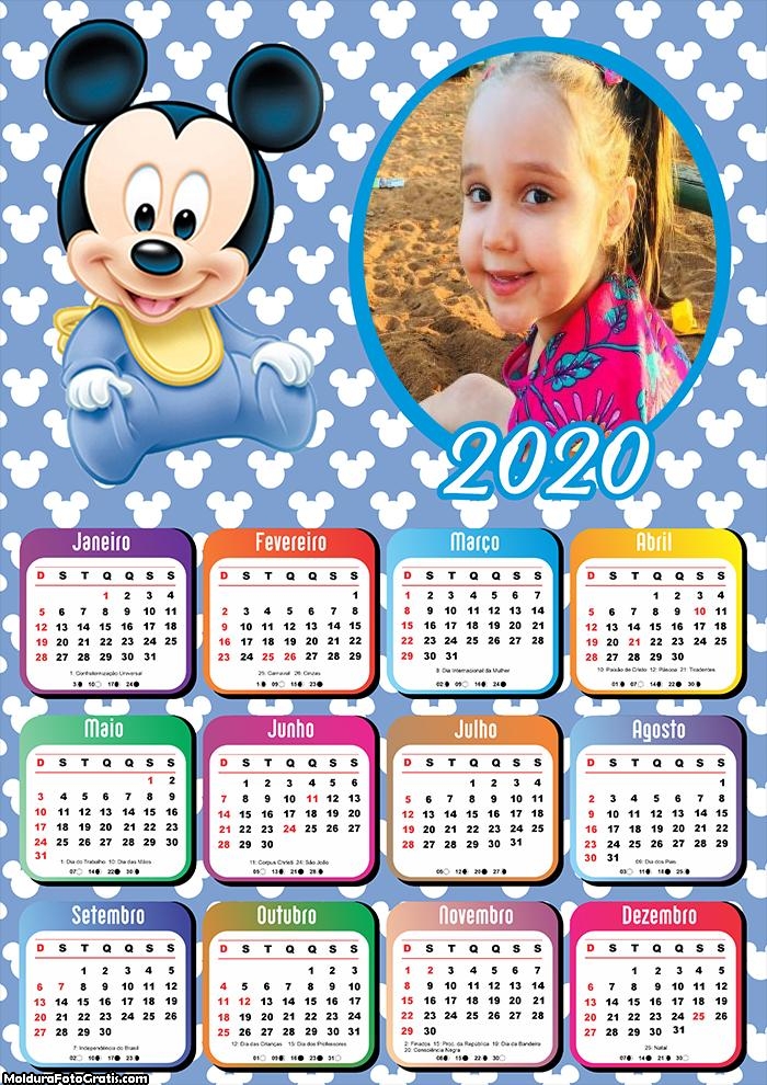 Calendário Mickey Baby 2020