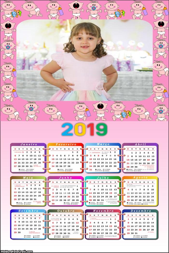 Calendário Baby 2019 Moldura