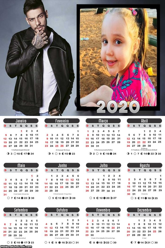 Calendário Lucas Lucco 2020