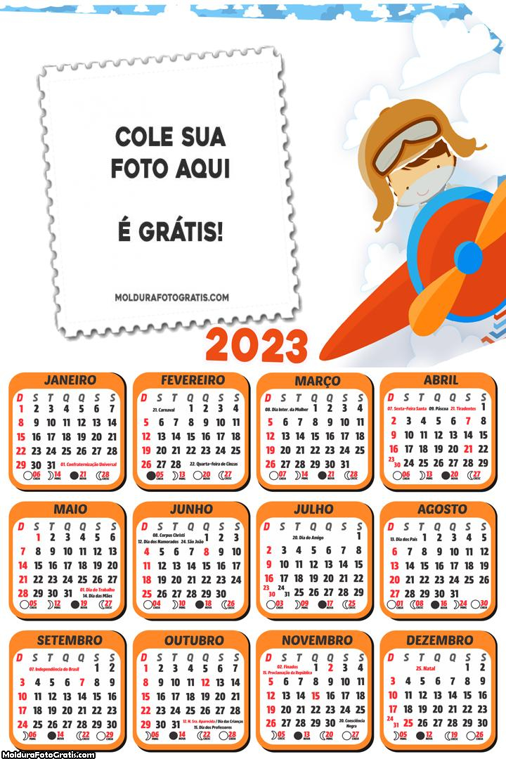 Calendário Menino Aviador 2023