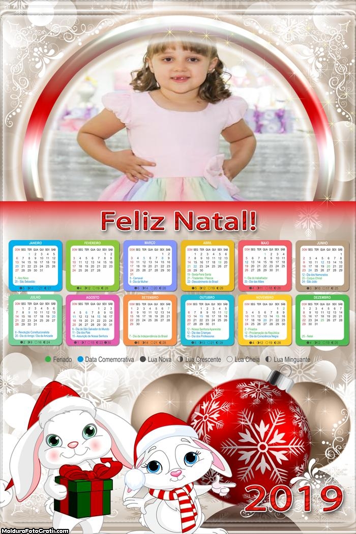 Calendário Coelhinhos Natalino 2019