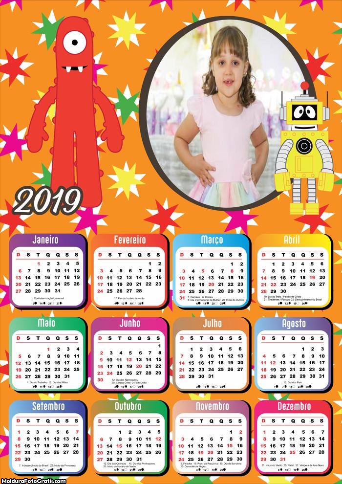 Calendário Yo Gabba Gabba 2019