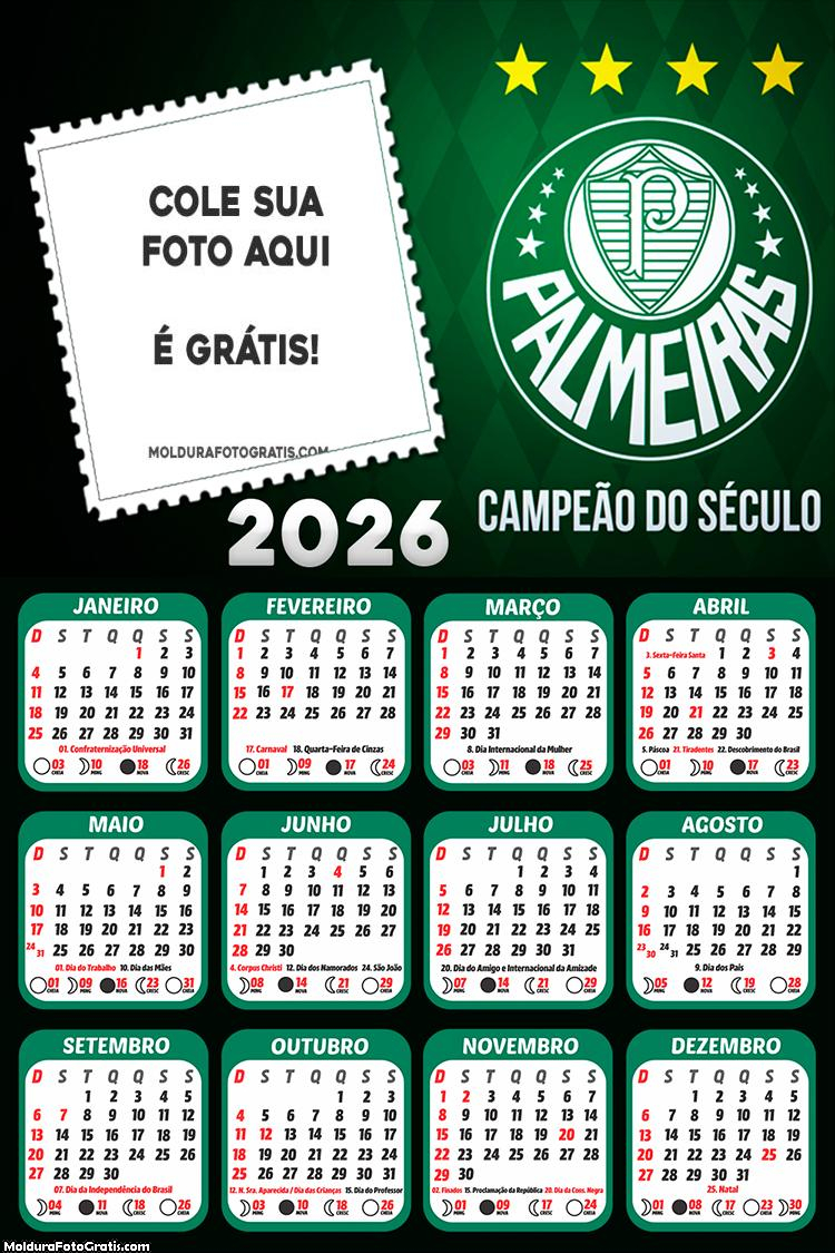 Calendário do Palmeiras 2026