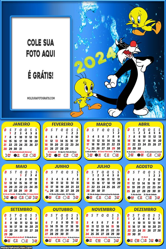 Calendário Piu Piu e Frajola 2024