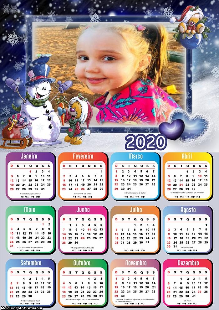 Calendário Boneco de Neve Amigo 2020