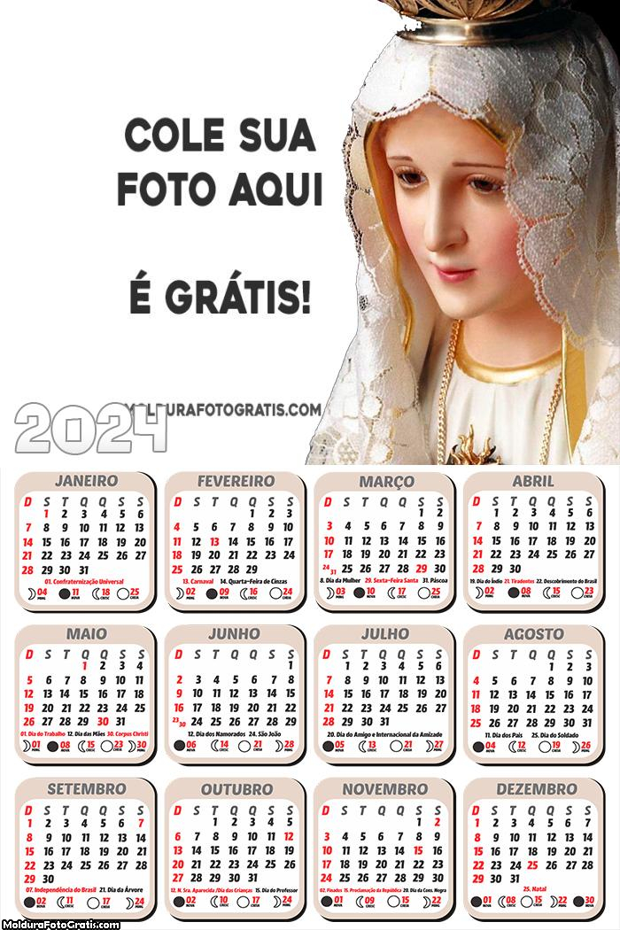 Calendário Nossa Senhora de Fátima 2024