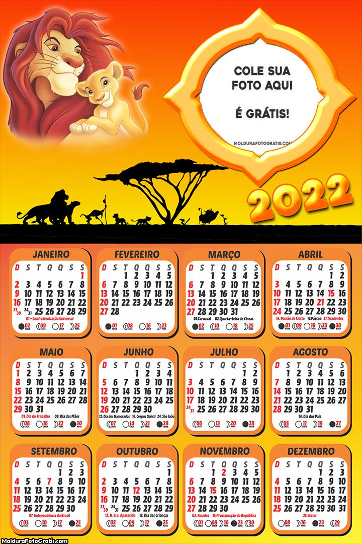 Calendário Rei Leão 2022