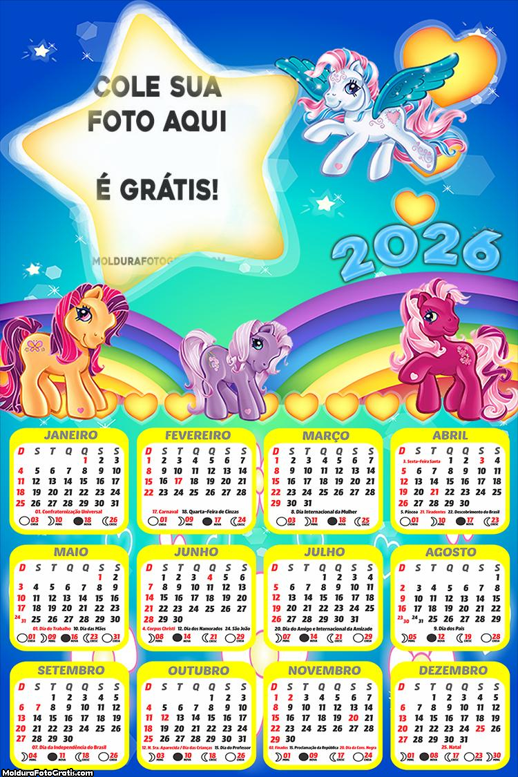 Calendário My Little Pony Equestria Girl 2026