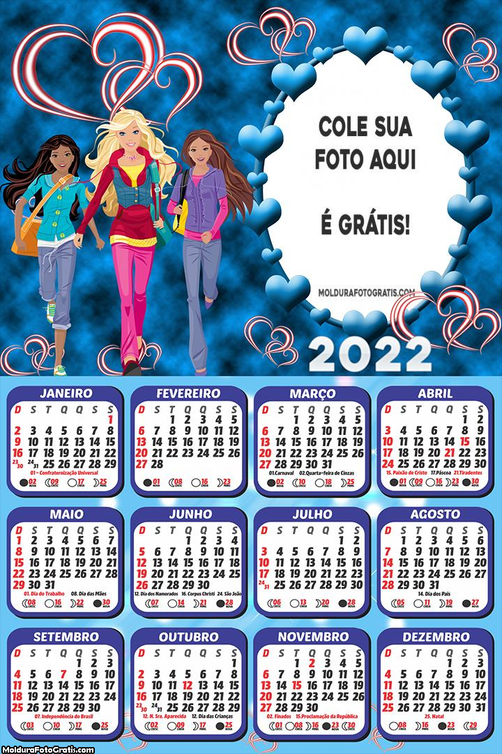 Calendário Barbie Adolescente 2022