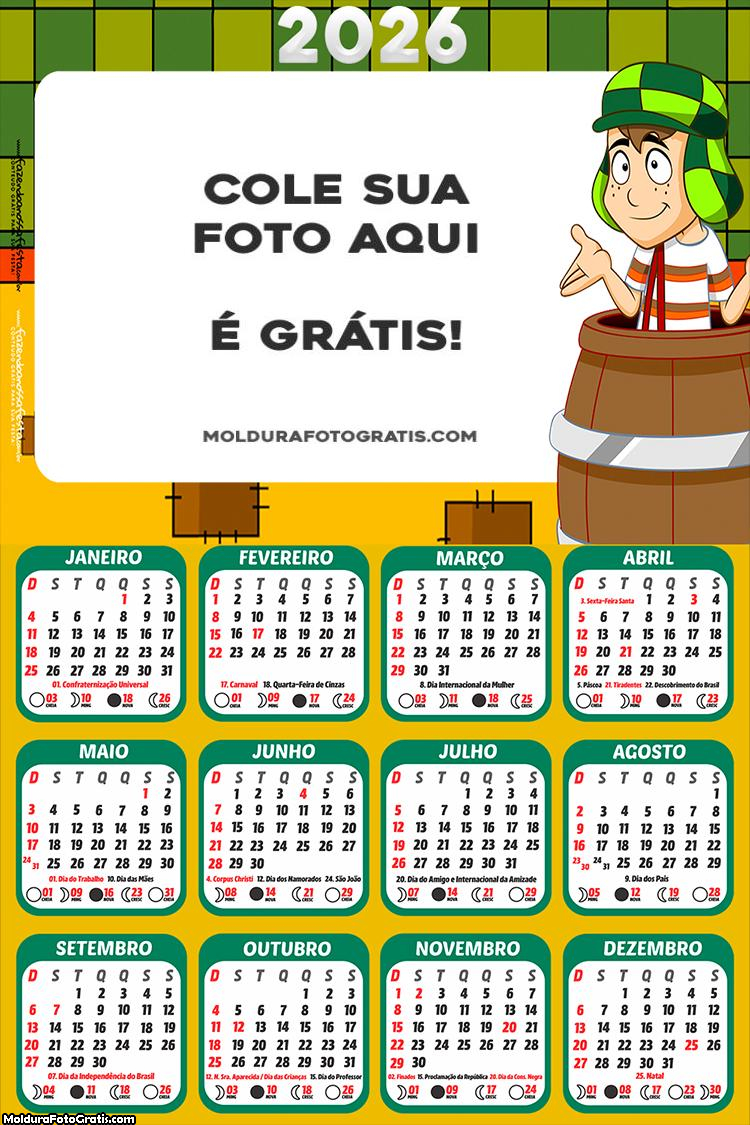 Calendário Chaves Desenho 2026